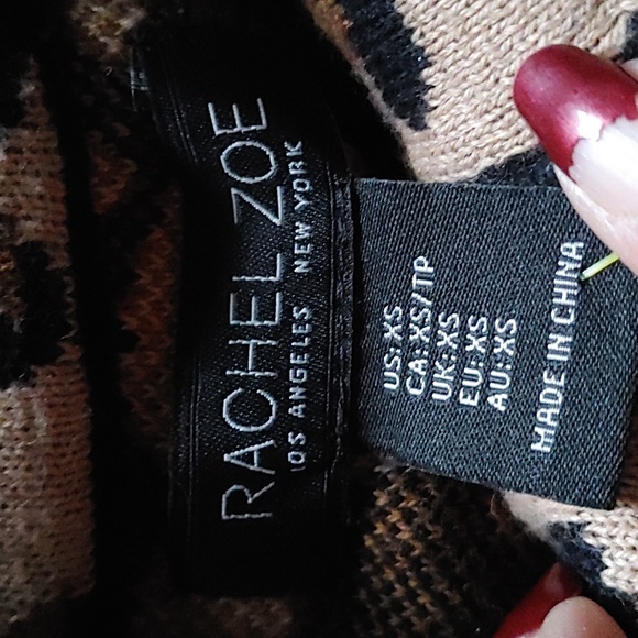 Rachel Zoe leopard print cardigan size extra small NWT - Picture 6 of 8